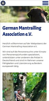 German Mantrailing Association - Smartphoneansicht hochkant