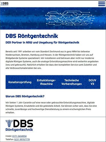 DBS Röntgentechnik - Tabletansicht hochkant
